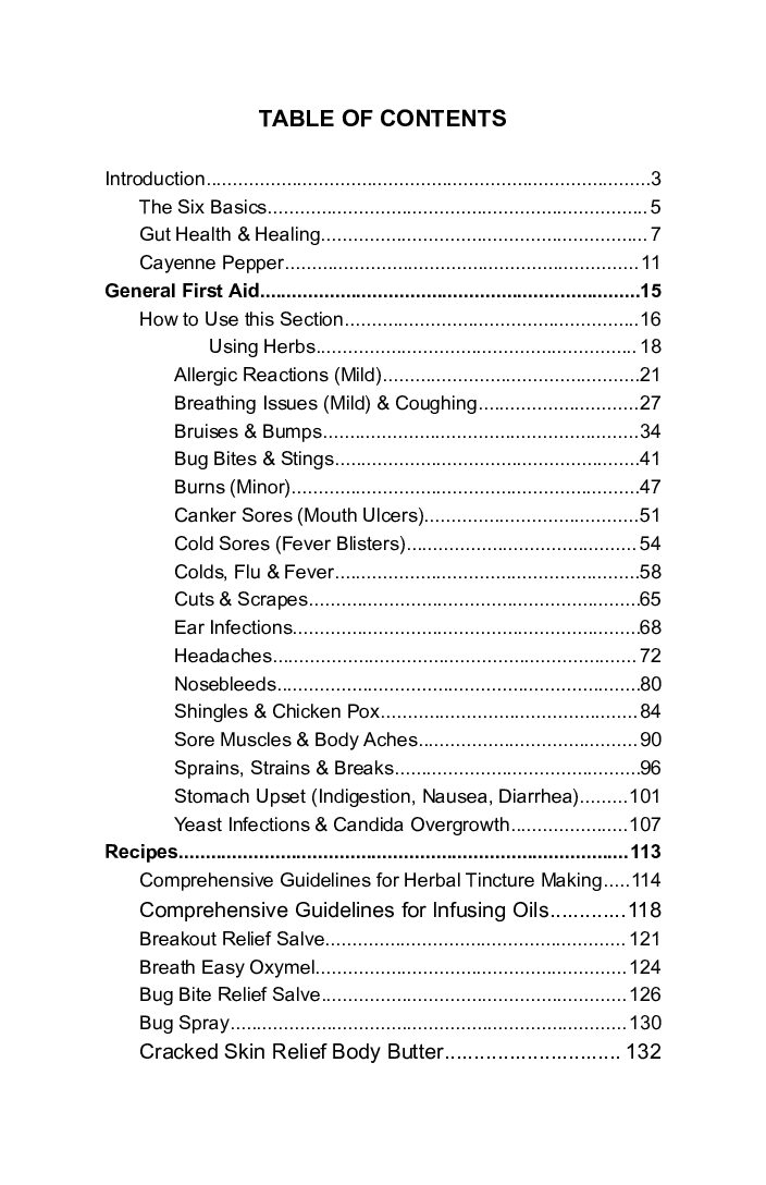 Herbal First Aid Pages 1-4